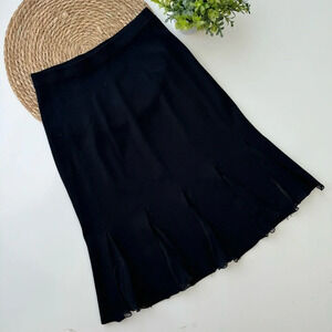 Grace‎ Dane Lewis Black Knit Car Wash Hem Skirt Sz Small